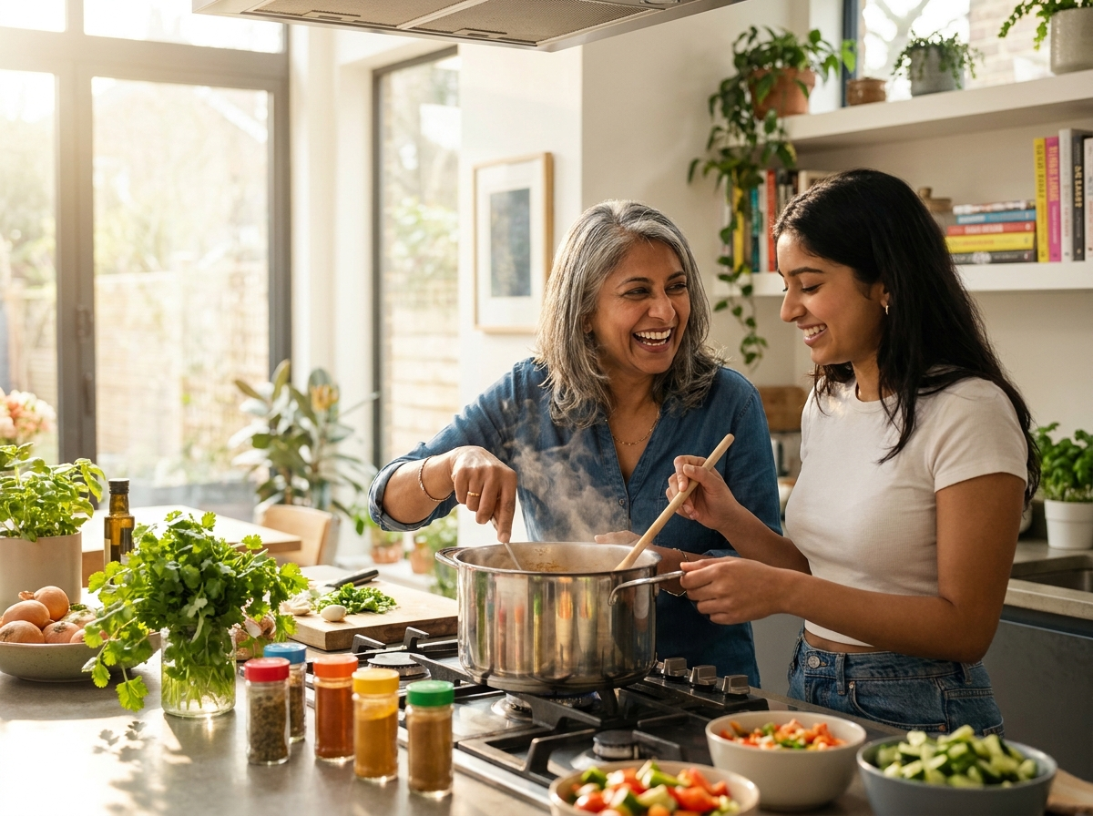 Naghma and Iqra cooking - Lahori Taste family kitchen